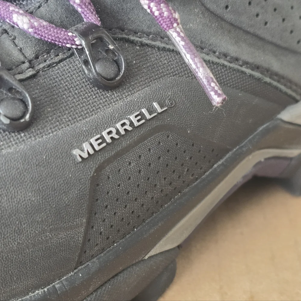 Merrell Whiteout 8 Boots Waterproof Hiking Black Purple Women's 8.5 - Picture 4 of 5
